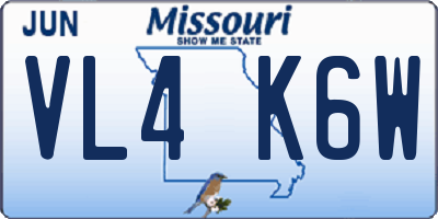 MO license plate VL4K6W