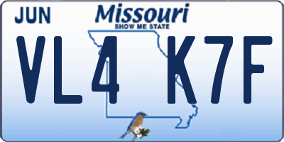 MO license plate VL4K7F