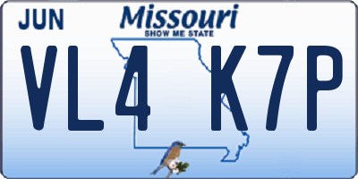 MO license plate VL4K7P