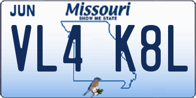 MO license plate VL4K8L