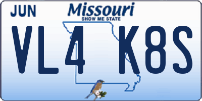 MO license plate VL4K8S