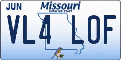 MO license plate VL4L0F