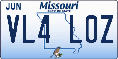 MO license plate VL4L0Z