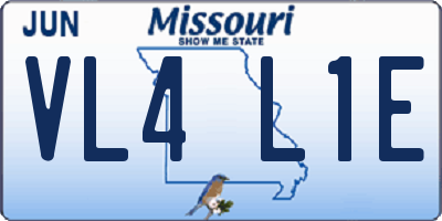 MO license plate VL4L1E