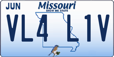 MO license plate VL4L1V