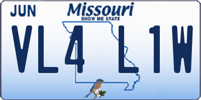 MO license plate VL4L1W