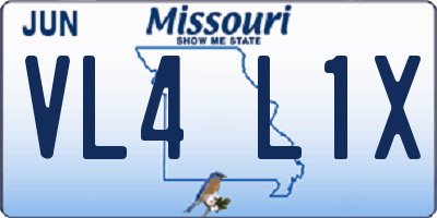MO license plate VL4L1X