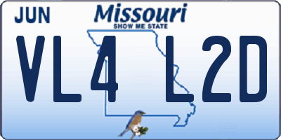 MO license plate VL4L2D