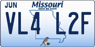 MO license plate VL4L2F