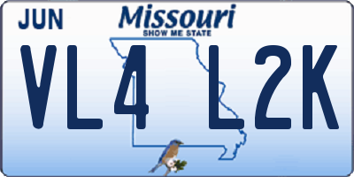 MO license plate VL4L2K