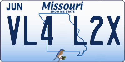 MO license plate VL4L2X