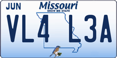 MO license plate VL4L3A