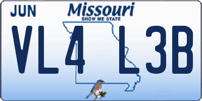 MO license plate VL4L3B