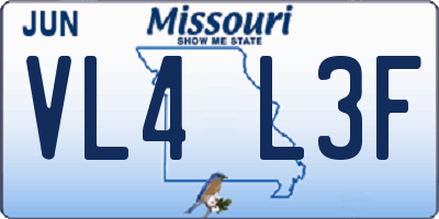 MO license plate VL4L3F