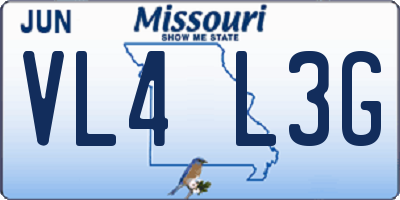 MO license plate VL4L3G