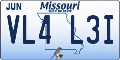 MO license plate VL4L3I