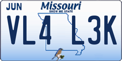 MO license plate VL4L3K