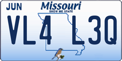 MO license plate VL4L3Q