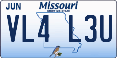 MO license plate VL4L3U