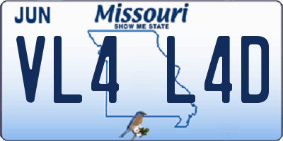 MO license plate VL4L4D