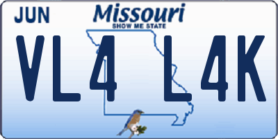 MO license plate VL4L4K