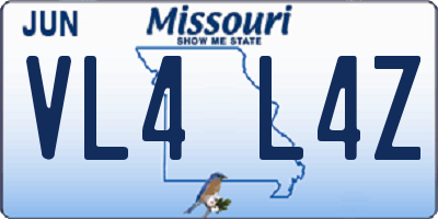 MO license plate VL4L4Z