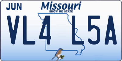 MO license plate VL4L5A