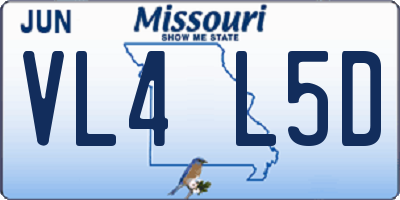 MO license plate VL4L5D