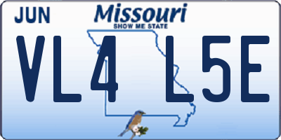 MO license plate VL4L5E