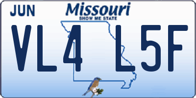 MO license plate VL4L5F