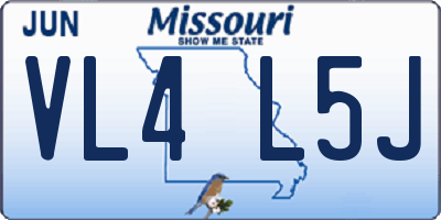 MO license plate VL4L5J