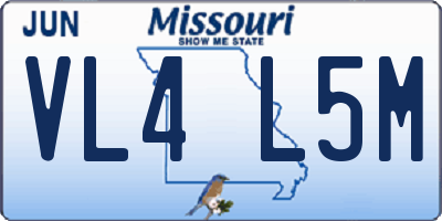 MO license plate VL4L5M