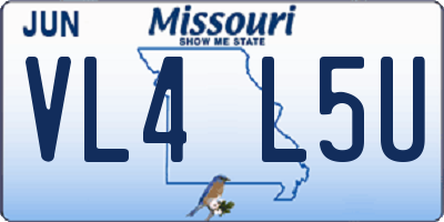 MO license plate VL4L5U