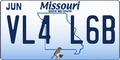 MO license plate VL4L6B