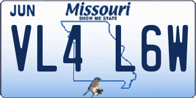 MO license plate VL4L6W