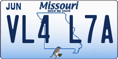 MO license plate VL4L7A