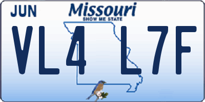 MO license plate VL4L7F