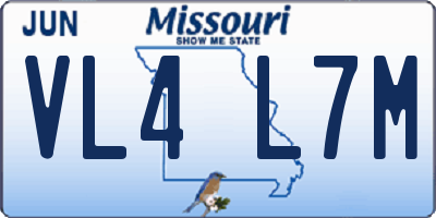 MO license plate VL4L7M