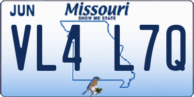 MO license plate VL4L7Q