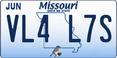 MO license plate VL4L7S