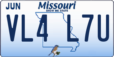 MO license plate VL4L7U