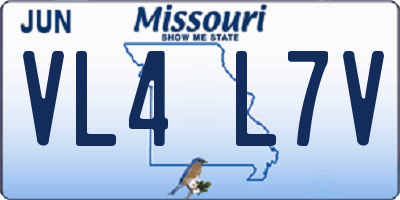 MO license plate VL4L7V
