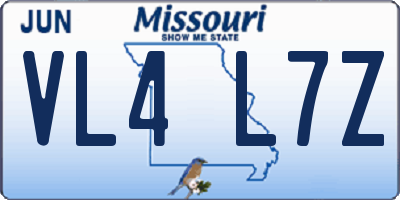 MO license plate VL4L7Z