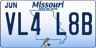 MO license plate VL4L8B