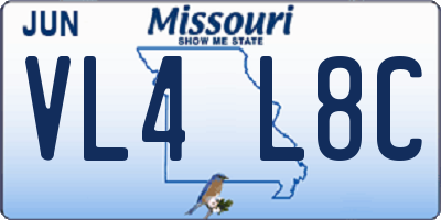 MO license plate VL4L8C