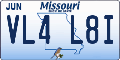 MO license plate VL4L8I