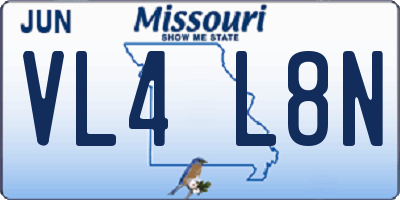 MO license plate VL4L8N