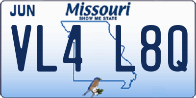 MO license plate VL4L8Q