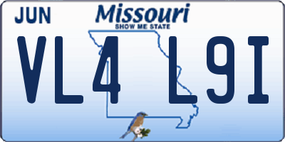 MO license plate VL4L9I