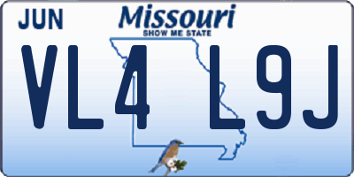 MO license plate VL4L9J